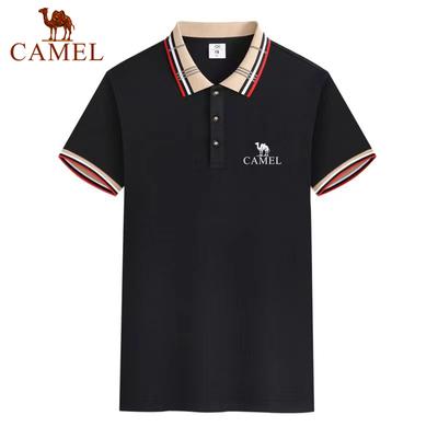 Polo de Manga Corta Bordado para Hombre con Cuello de Solapa Top Informal Transpirable de Verano Camisa de Temperamento con Cuello Jacquard de Moda