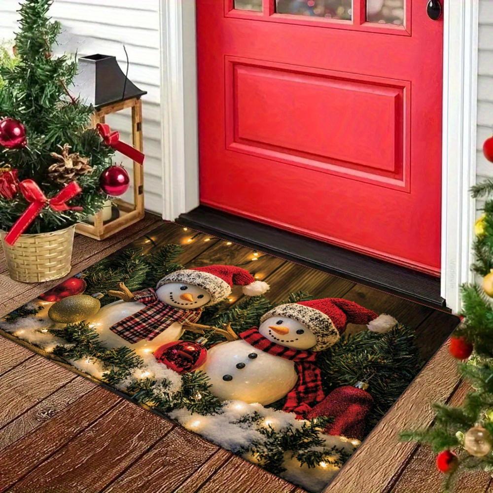 1Pcs Anti Fatigue Kitchen Rugs Christmas Snowman Print Waterproof Non-Slip Thick Cushioned Kitchen Mat Heavy Duty Comfort Standing Mat for Kitchen