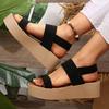 Elastic Band Chunky Platform Sandals Woman Fashion Thick Sole Wedge Sandals for Women Summer 2025 Comfort Non Slip Beach Shoes