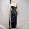 Vestido Halter Feminino Primavera/Verão com Zíper e Fenda Fanny Pack Quadril