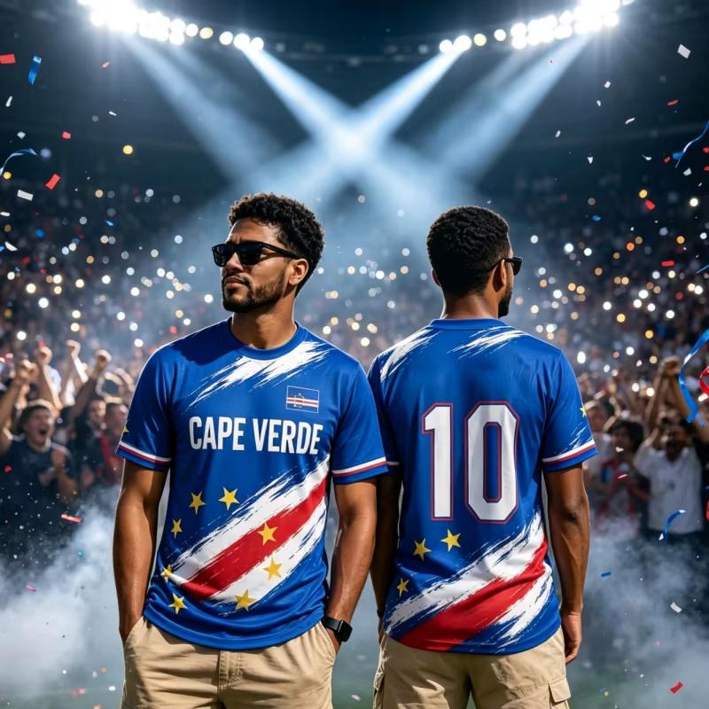 2026 Letní Nová Fotbalový Dres Kapverdy Sport Unisex Fanouškovské Tričko na Zápas Prodyšné Rychleschnoucí Sportovní Oblečení Rodinné Dětské Trička