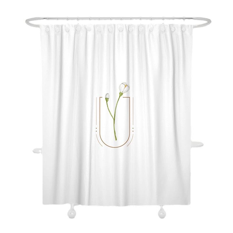 JINRUN Badezimmer verdickter wasserdichter Vorhang, schimmelfester Duschvorhang, Duschtrennwand-Vorhang, Duschvorhang, Badezimmer-Vorhang, kostenlose Perforation