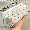 Large Capacity Cute Pencil Case with Black Bow Design - Stylish White Stationery Organizer, Durable Fabric, Perfect for School Supplies