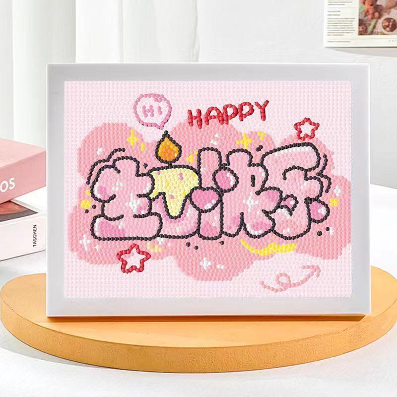 Kuromi Cartoon Diamond Painting Kit: Peace & Joy DIY Gift for Students and Kids.