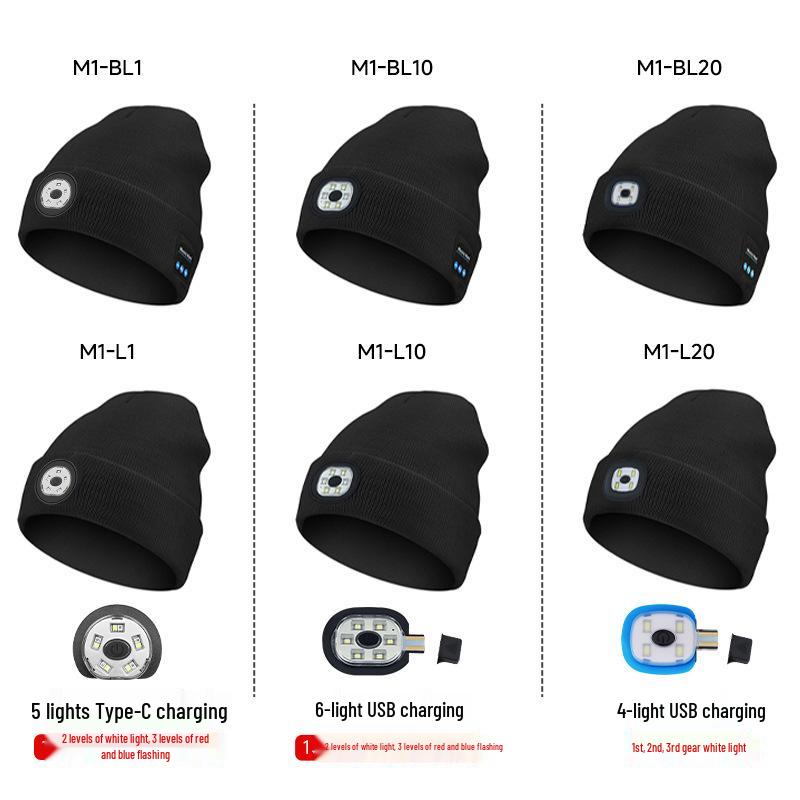 Multifunctional Luminous Bluetooth Music Hat with LED Charging