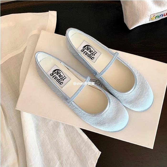 Fashion Flat Shoes for Women Spring Autumn Round Toe Silk Flat Bottomed Mary Jane Shoes for Women Ladies Shoes  Loafers