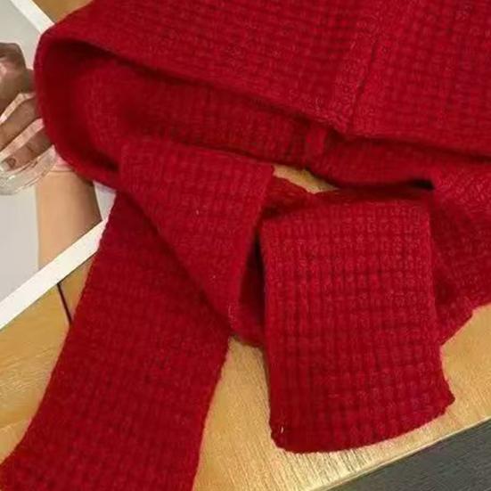 Szalik Czapka Jednolity Kolor Wiatroodporna Ochrona Uszu Gruby Dzianinowy Materiał Kaptur Czapka Zimowa Odzież Wierzchnia