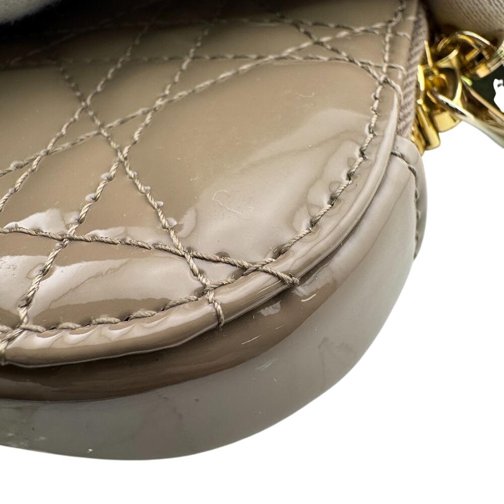 Dior Phone holder Lady Dior Canage Patent leather Lady Dior Call'in Dior Pouch beige Patent leather Used