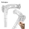 Silver Resin Wolf Tree Root Head Walking Cane Fashion Decorative Steel Stick Gentleman Elegant Cosplay Cane Knob Crosier 94cm