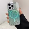 Applicable To IPhone16ProMax Color Magnetic Suction Phone Case Apple 15 Transparent Diamond Flash Powder Anti Fall 14 Protective Case