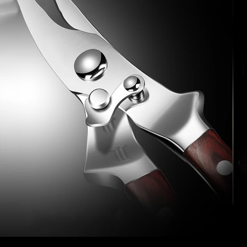 Heavy Duty Stainless Steel Kitchen Scissors Multipurpose Food Poultry Shears with Wooden Handle