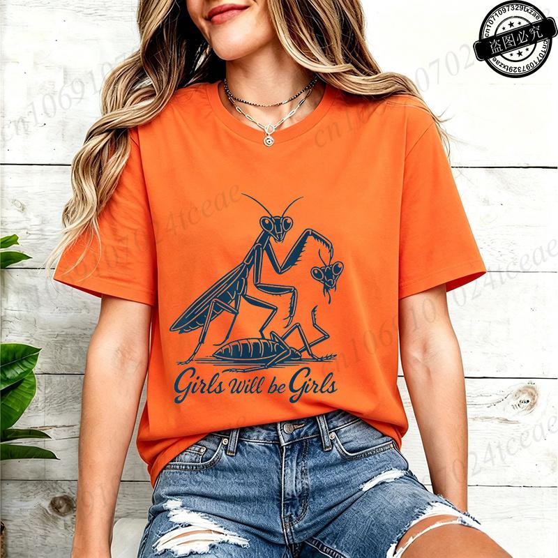 Dameskleding Meisjes Blijven Meisjes Print T-shirt Hipster T-shirts Casual T-shirt Ronde Hals T-shirt Grafisch T-shirt Korte Mouw Kleding
