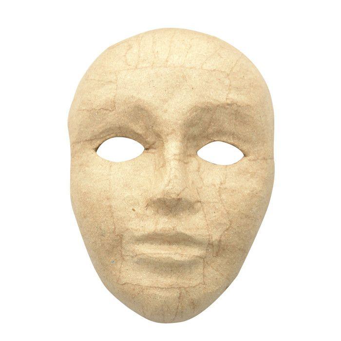 Masque Adulte en Carton - Graine créative - 14x22x6cm - Couleur Blanc - Mixte - 1 pièce