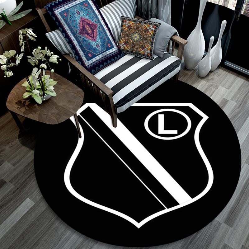 Legia Warszawa pattern round rug,Carpet Rug for Living Room Bedroom Playroom ,Non-slip Floor Mat,Holiday Gifts and Birthday Gifts.