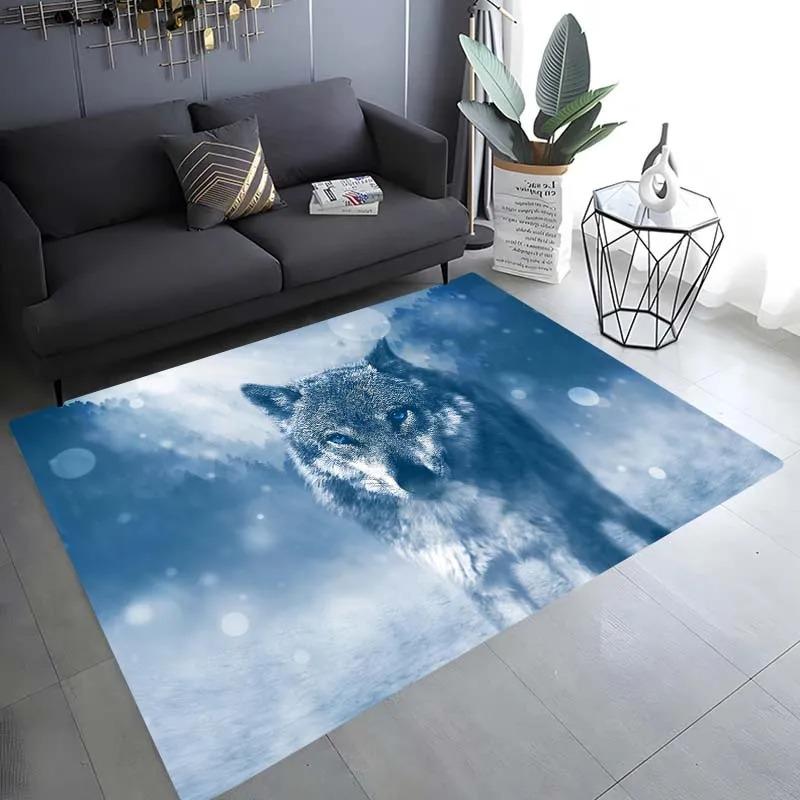 Snow Wolf Pattern Floor Mat Door Decoration Home Living Room Floor Mat