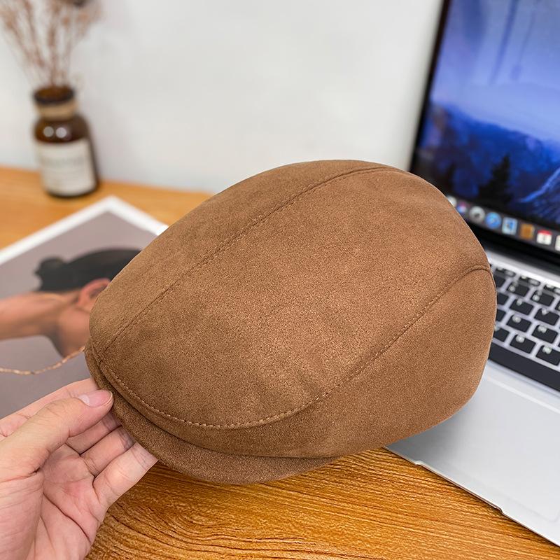 Blogger's Same British Style Newsboy Artist Hat Big Head Circumference Couple Trend Versatile Reversible Can Wear Duck Tongue Forward Hat