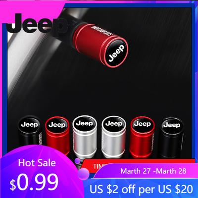 Für Jeep 4 Stück Auto-Reifenventilkappe Legierungsfelgenventilabdeckungen Zubehör für Jeep Grand Cherokee Wrangler JK Gladiator Compass R