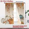 2pcs, 2D FLAT PRINTING Curtains (Without Rod) Autumn Harvest(2) Christmas Festival Fashion Curtains Durable Polyester Fabric