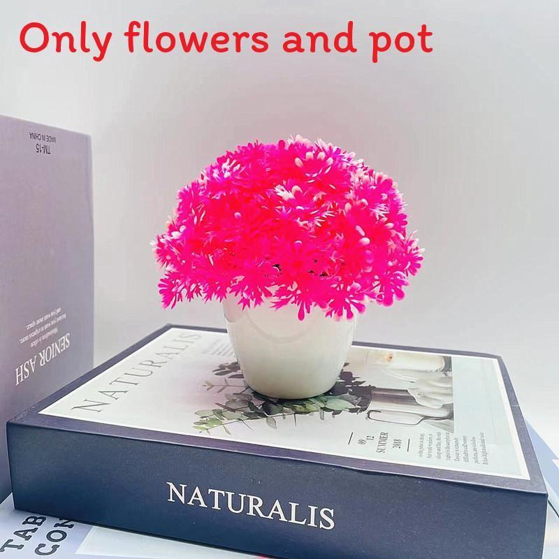 

Simulated Chrysanthemum Flower Ball Artificial Green Plants Potted Decor Desktop розовый
