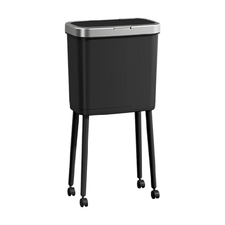 

Durable Wheeled Kitchen Waste Bin 15L Spacious Size Ideal For Tight Space Garbage Container чорний