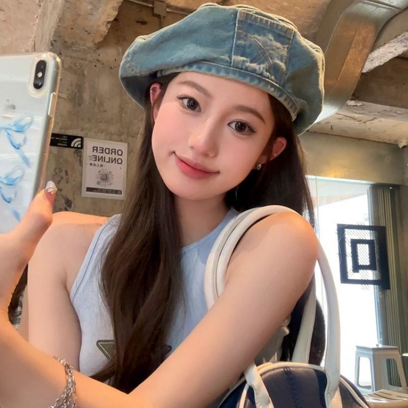 Spring Summer Denim Beret Cap For Women Outdoor Travels Berets Girls Gorra Inglesa Hombre Sombreros De Mujer