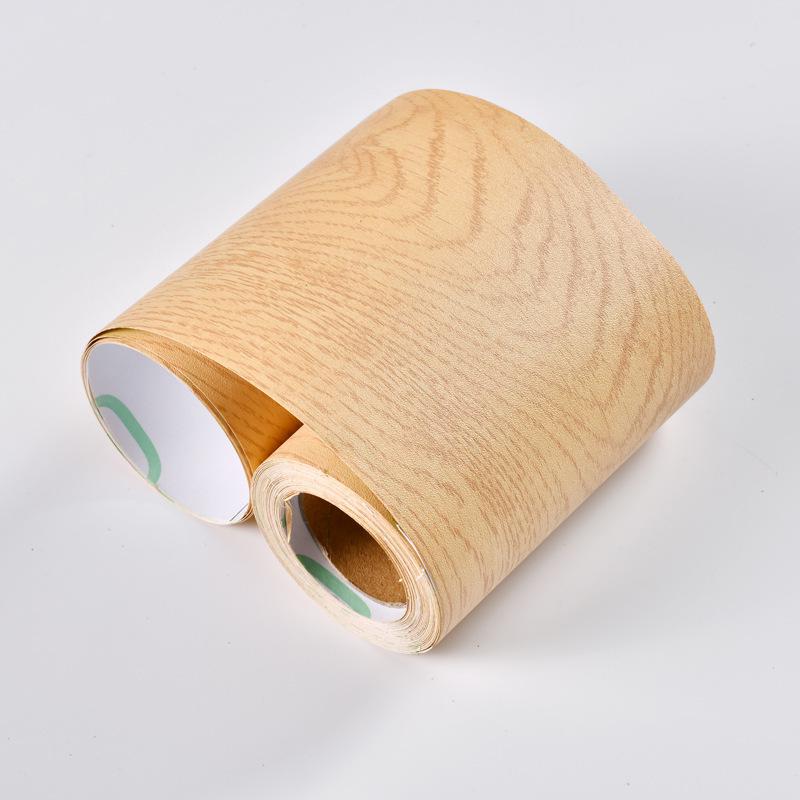 Self-Adhesive Wood Grain Baseboard & Door Frame Sticker - Waterproof Furniture & Window Sill Renovation Skirting.
