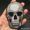 Totenkopf Punk Patches Für Kleidung Stickerei Streifen Diy Abzeichen Nähen Dekoration Kleidung Aufkleber Aufbügeln Aufnäher