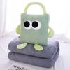 Cartoon Plush Toy Pillow Blanket Combo For Sofa Bed Office Nap Gift Doll Adults