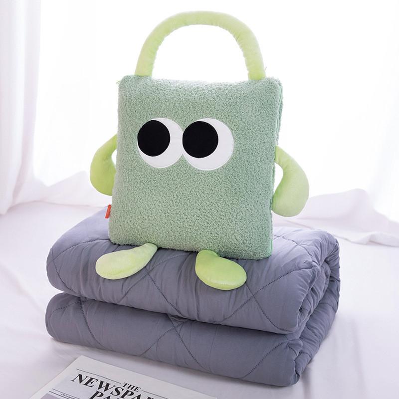 Cartoon Plush Toy Pillow Blanket Combo For Sofa Bed Office Nap Gift Doll Adults