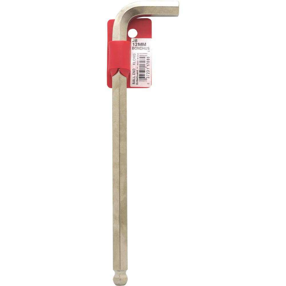 

Made in USA BONDHUS Hex Ball Point Extra 12mm Long JB12MM 17080 L-Wrench, Long, [Short Length 58mm, Length 232mm], Plated, No.