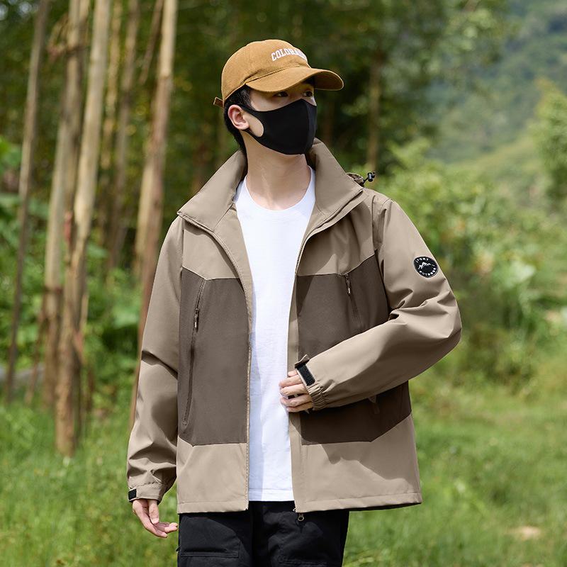 Men's & Women's Trendy Color Block Windbreaker: Wear-Resistant, Windproof, Waterproof Jacket for Spring/Autumn.
