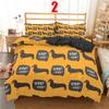 Cute Cartoon Bedding Set 2/3pc 3d Dachshund Animal Duvet Cover Set With Pillowcase Bedclothes Luxury Home Decor For Kids Gift