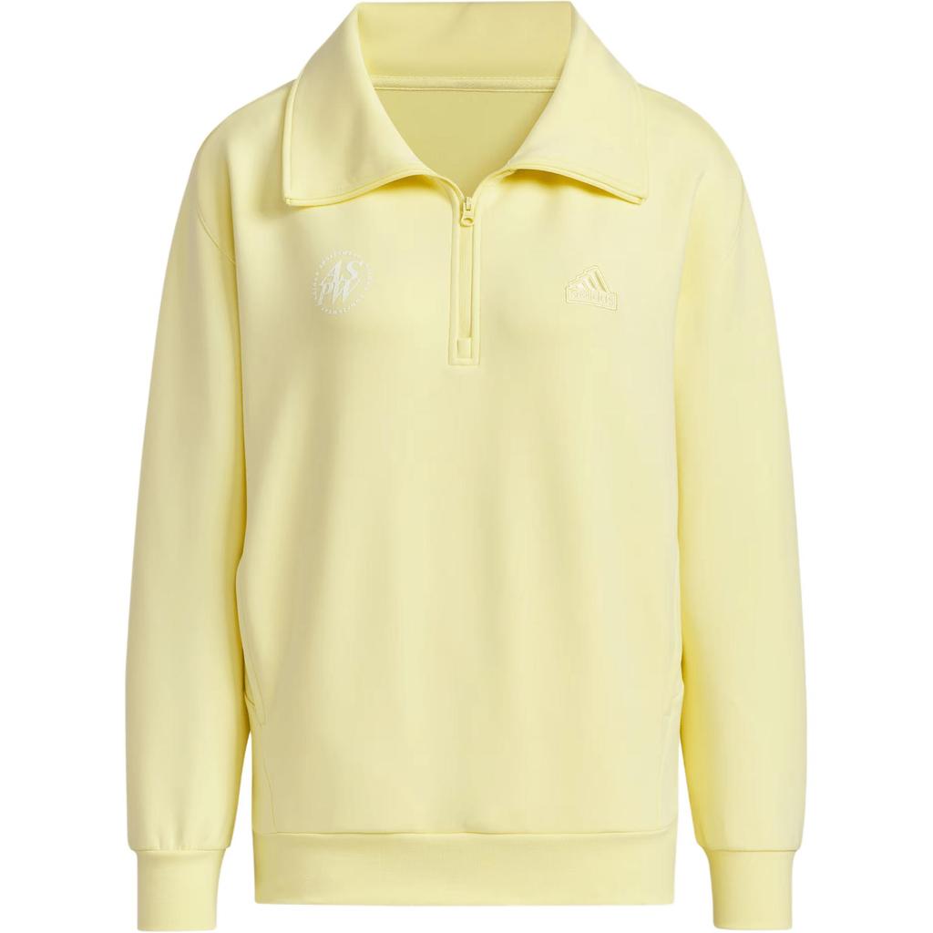 Adidas Lounge Fw24 Half-Zip Sweatshirt Hoodie Women Sweatshirt Yellow JJ3595