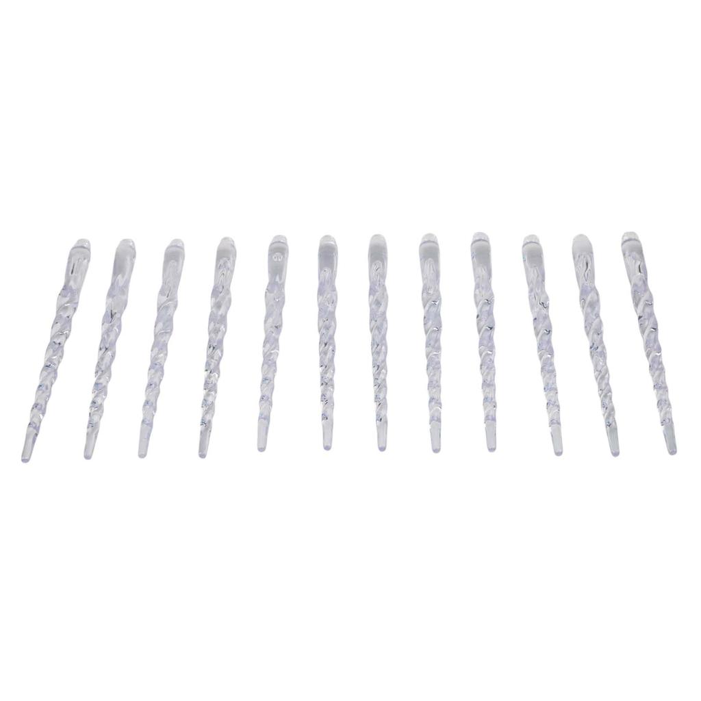 Icicle Ornaments Set Christmas Christmas Tree Decoration 12 Piece Set Clear Plastic Design Easy To Hang Versatile Use