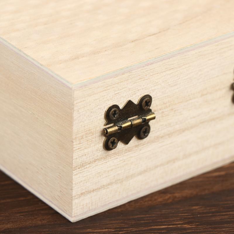 1/3Pcs Rustic Vintage Style Wooden Storage Box With Hinged Lid Keepsake Box Organizer For Trinket Home Decor Crafts Art Hobbies