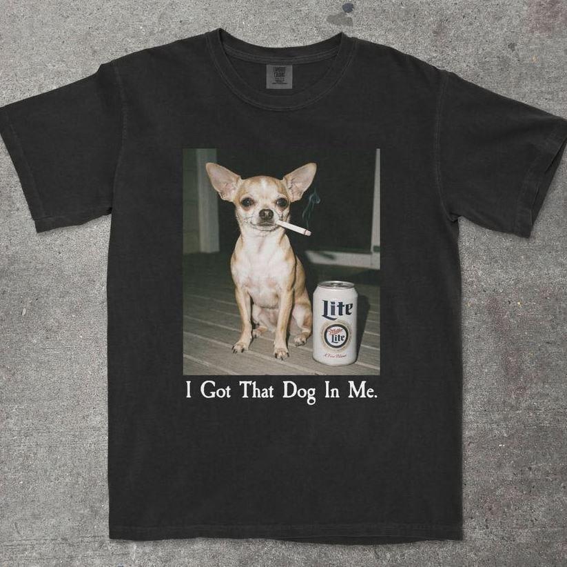 Chihuahua Beer Graphic T-Shirt Funny Dog Lover Retro Casual Shirt