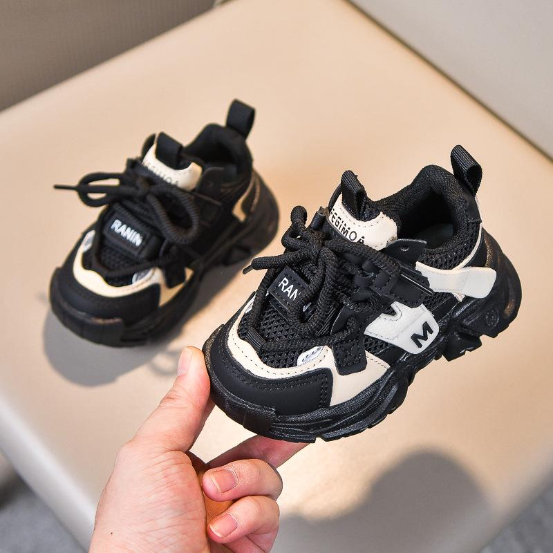 Spring Autumn Kids Mesh Breathable Running Shoes Boys Girls Soft Sole Dad Sneakers Lightweight Athletic Footwear