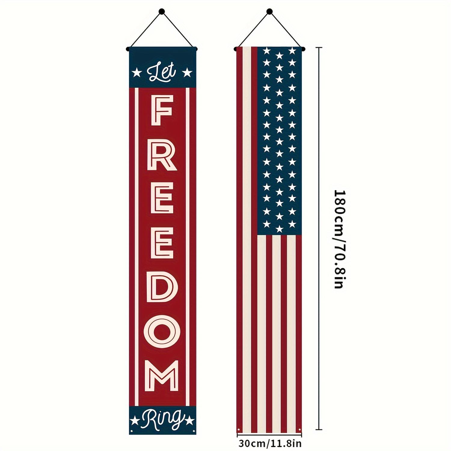 

Patriotic 4th of July Decor (2PCS) – Vibrant Hanging Flags & Banners, Red/White/Blue Durable Set for Indoor & Outdoor Parties 2pcs