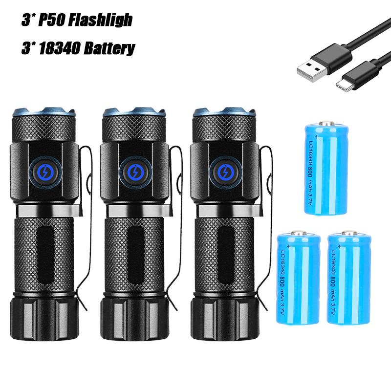 High Power Led Flashlights Mini XHP50 Camping LED Torch with Tail Magnet Camping Fishing Lantern USB Rechargeable Hat Clip Light