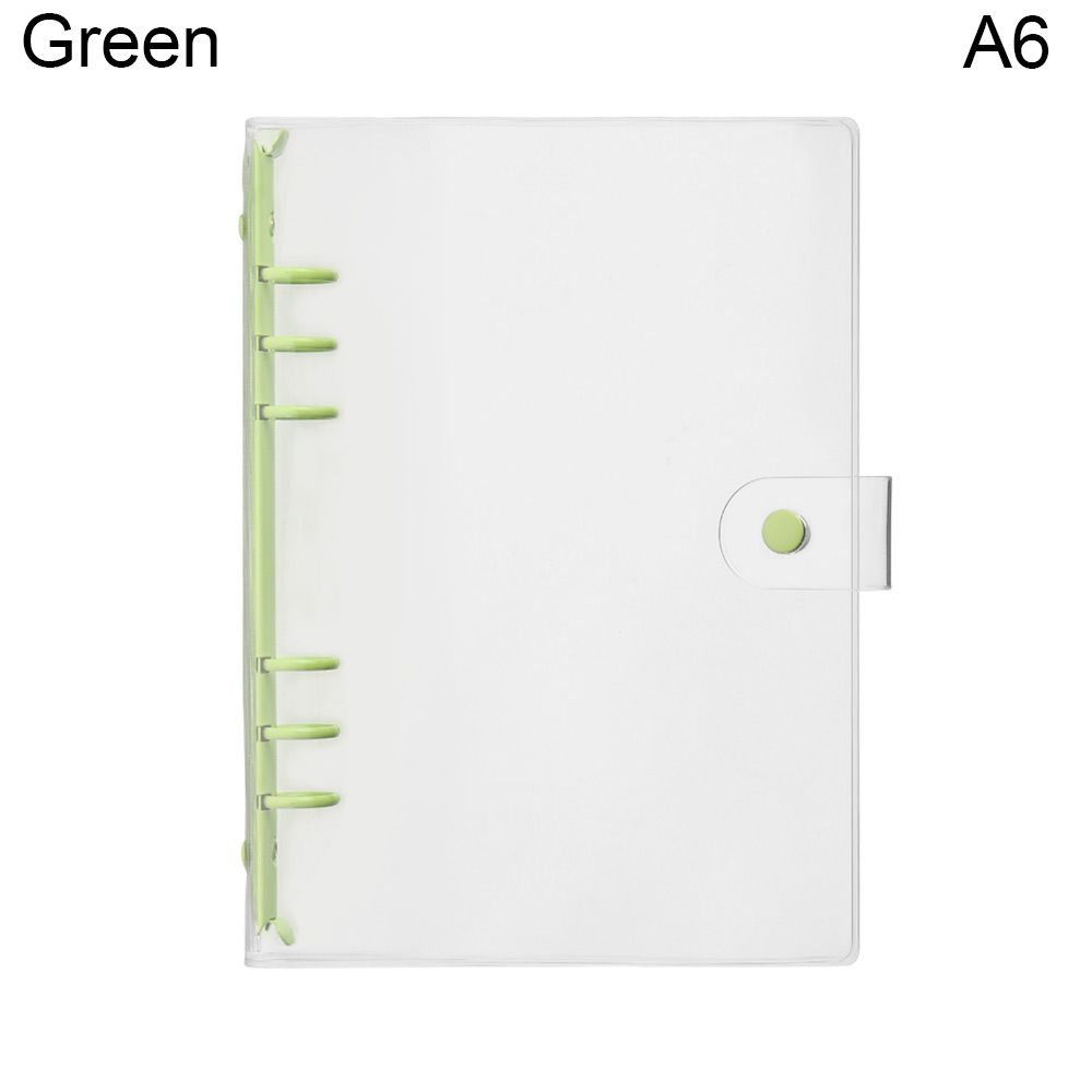 A5 A6 Transparent PVC Loose-Leaf Notebook Cover Folder Macaron Color 6 Ring Binder Diary Journal Planner School Stationery