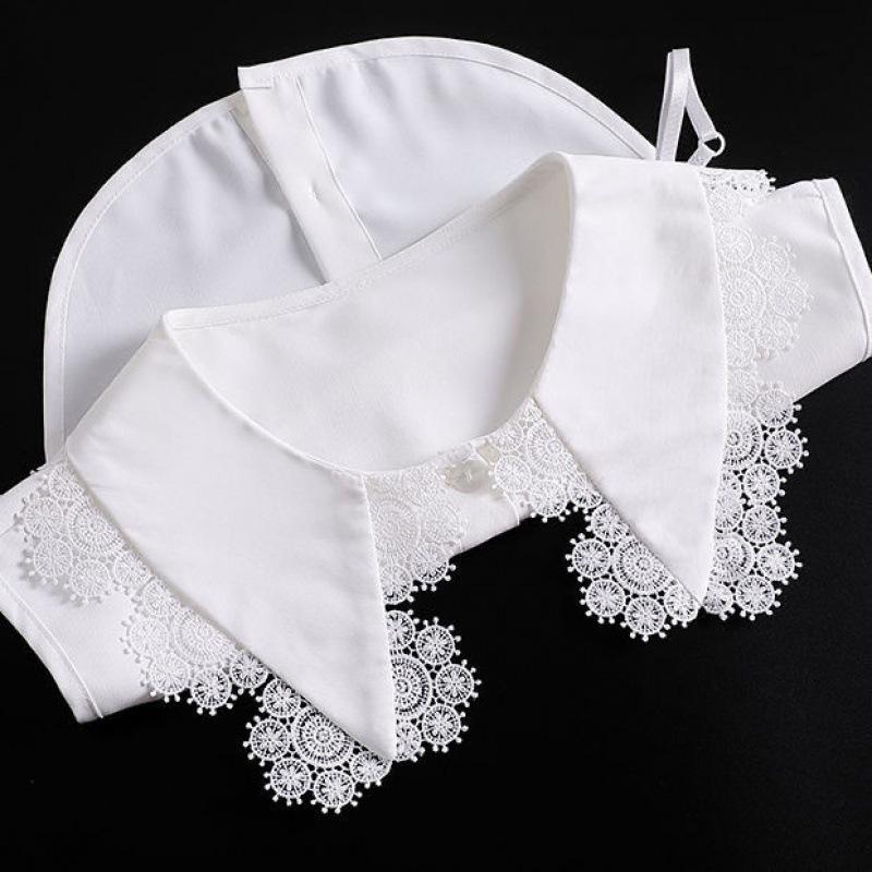 Mädchen Spitzenkragen Großer Revers Dekorkragen Puppenkragen Falscher Kragen Weiß Kleiner Schal Pullover Dekorkragen