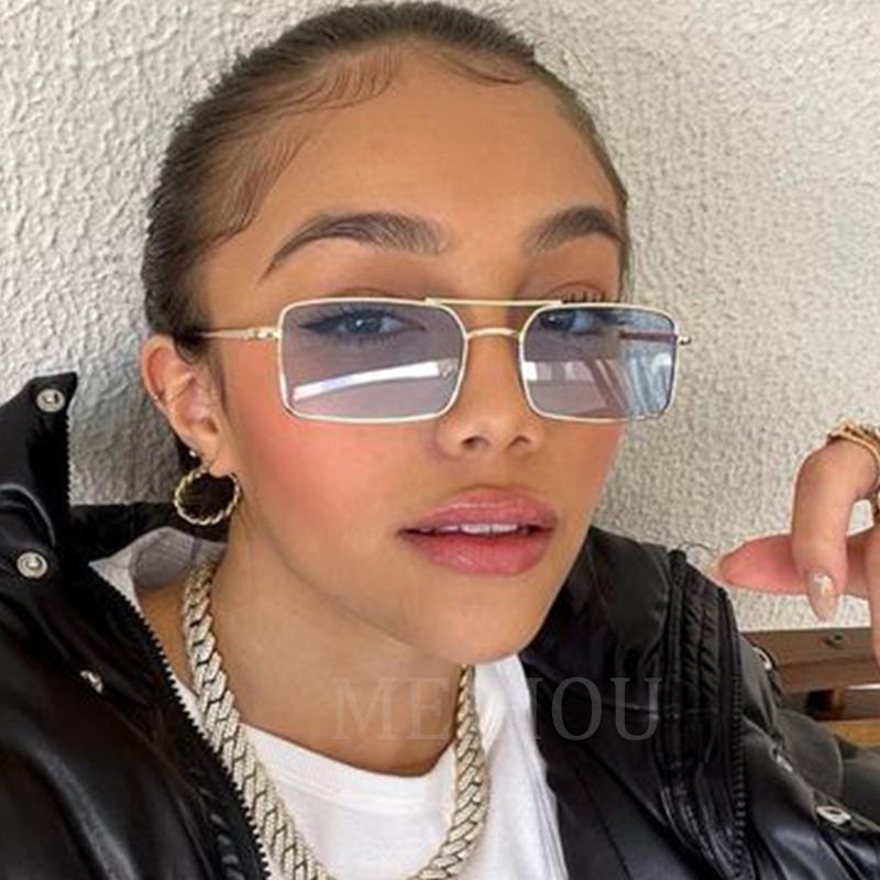 Small Metal Rectangle Sunglasses Women Luxury Brand Quality Narrow Square Gold Shades Sunglasses Women's Eyewear UV400