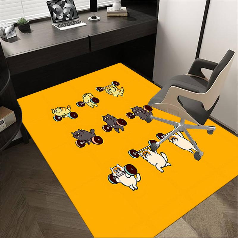 

1PC cat weightlifting Non-Slip Floor Carpet Compatible for Office&Living Room&Bedroom&Dining room - Flat- Soft & Pattern, Vibrant Colors-W277 60cm by 90cm