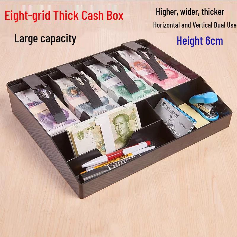 8-Compartment Cash Register Drawer 31.8x27.5x6 cm