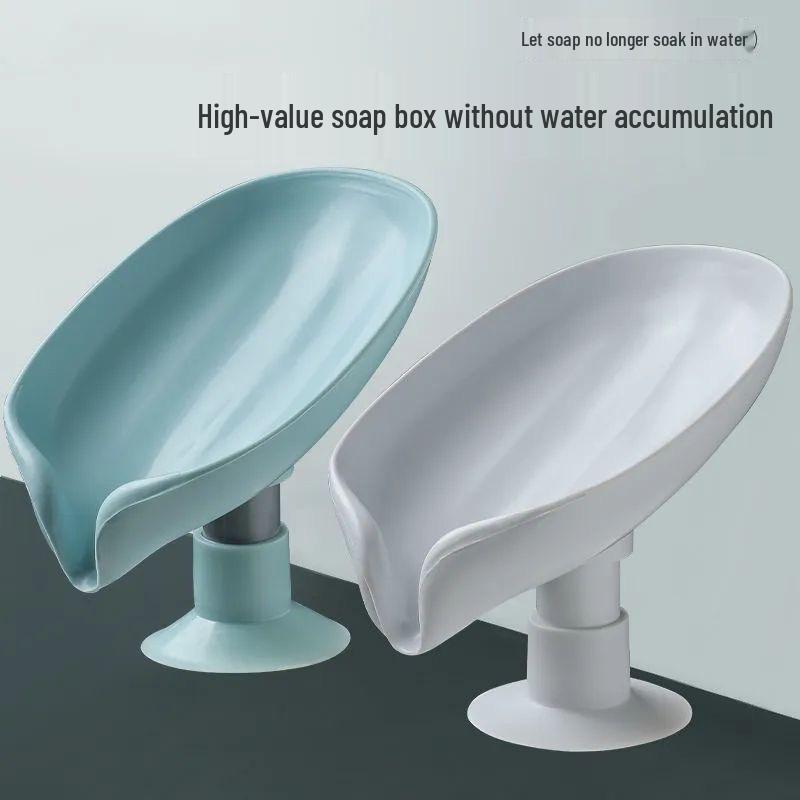 

Lotus Leaf Soap Dish: Hole-Free Draining Rack for Bathroom & Sink Gray soap dish