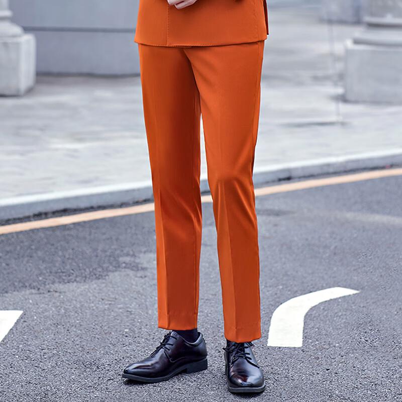 Terman Men's Business Casual Straight-Leg Suit Pants