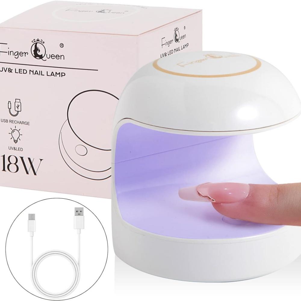 

YIKOOLIN18W Mini Nail Dryer UV Lamp Manicure Machine LED Lamp Nail Art pink White 60S/120S Fast Drying Curing Light Manicure білий