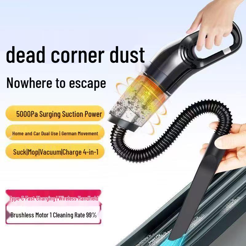High Suction Handheld Car Vacuum Cleaner - Dual-Use, Water Absorption, Super Strong Suction for Home and Car
