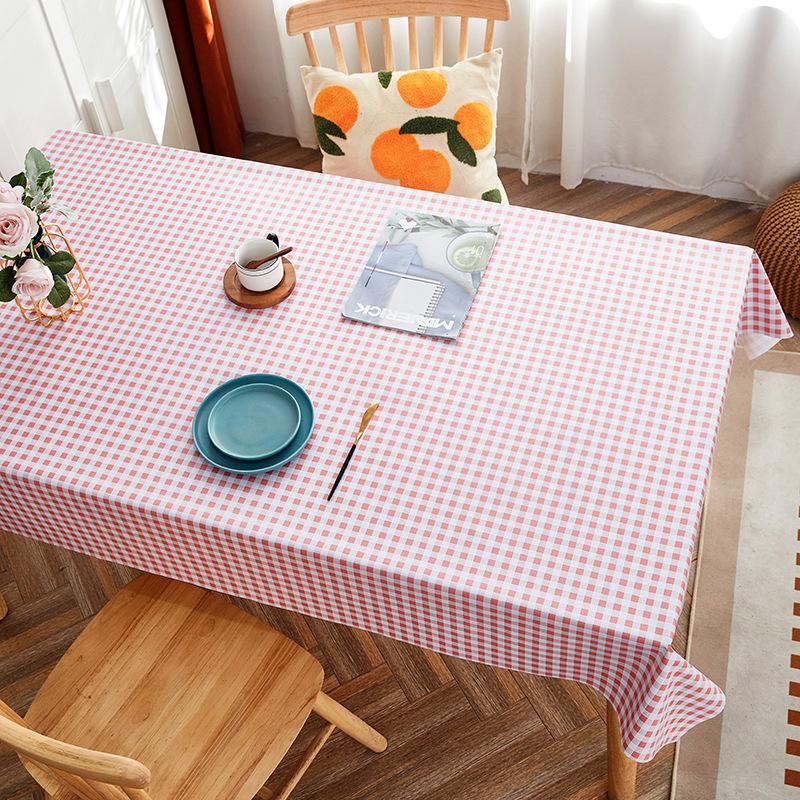 PVC Tablecloth Waterproof and Oil-proof Disposable Tablecloth Ins Style Rectangular Dining Table Cloth Coffee Table Table Mat