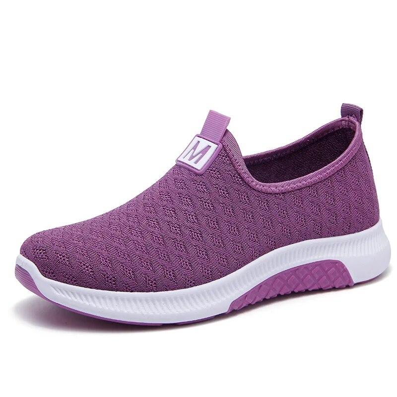 Summer Korean Mesh Comfortable Women Shoes Breathable Hollow Sports Walking Sneakers Casual Flat Ladies Solid Shoes